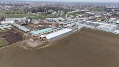 Grad Export d.o.o. - nova proizvodna hala, fotografija snimljena dronom