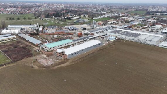 Grad Export d.o.o. - nova proizvodna hala, fotografija snimljena dronom